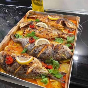 fırında soslu çupra